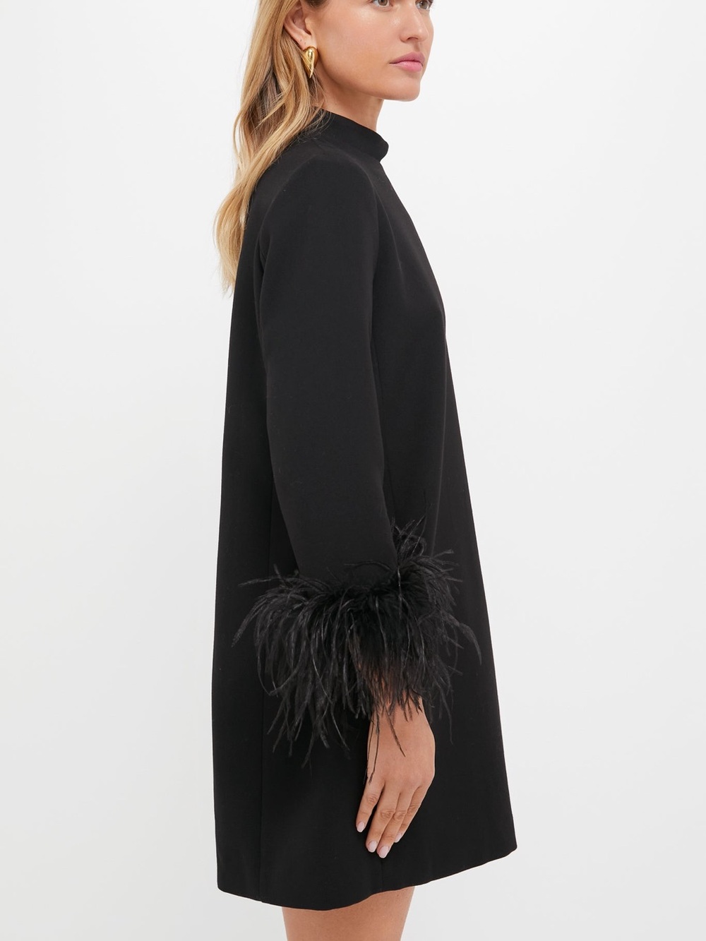Tuckernuck Ellie Black Feather Mod Dress Large - Picture 3 of 11
